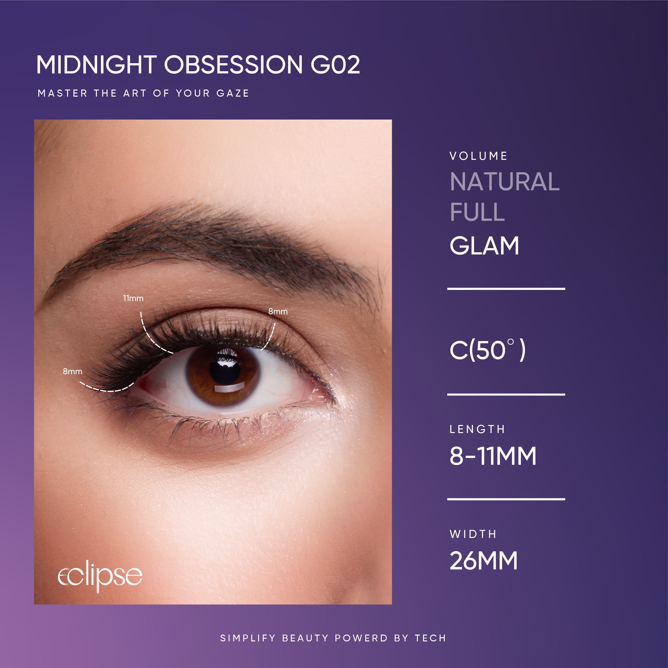 Midnight Obsession glam magnetic lashes by Eclipse Lashes Australia